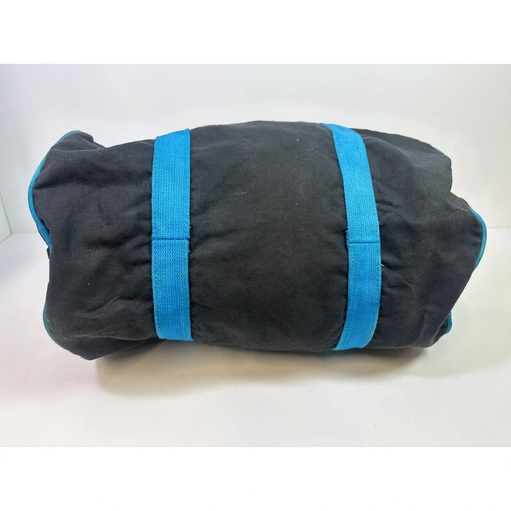 RARE Y2K Reebok Black Cotton Denim Gym Duffle 90s Teal Blue READ DESCRIPTION